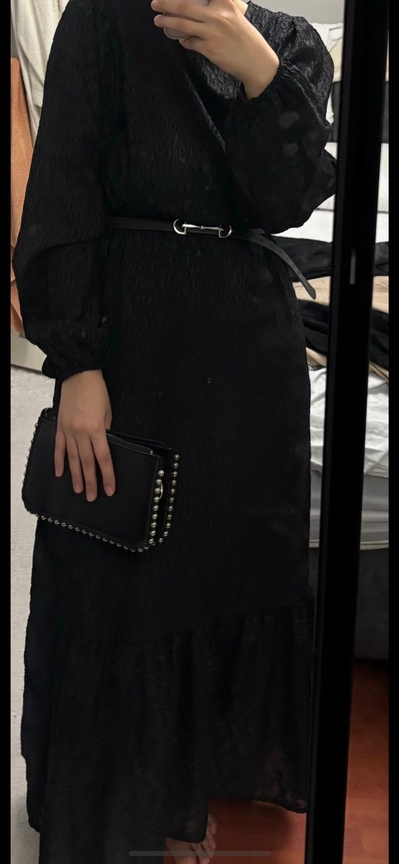 Siyah Uzun Elbise - Görsel 4