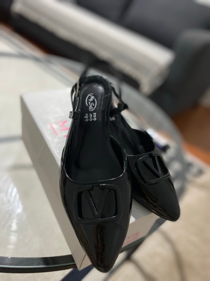 Tokalı Siyah Rugan Kadın Ayakkabı - Görsel 5