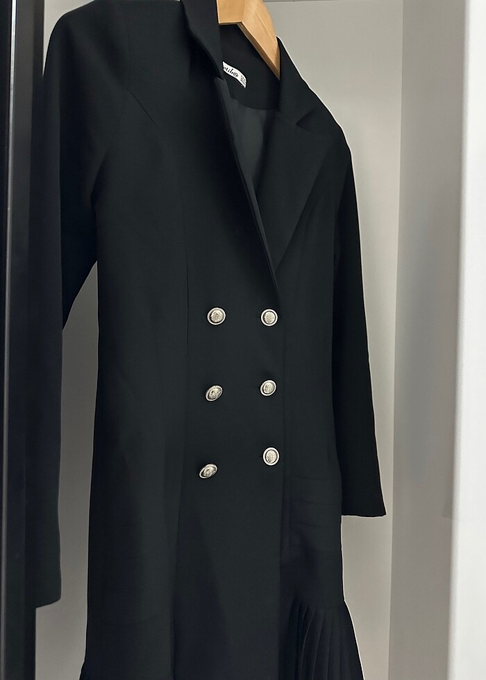 Lacivert Renk Etek Elbise - Görsel 4