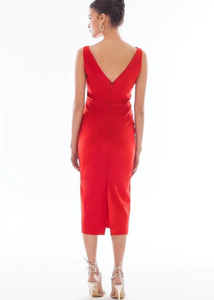 Pencere Detaylı Kalem Elbise - Görsel 3