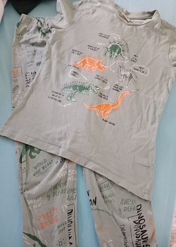 Defacto Erkek Çocuk yeşil Baskılı Kısa Kollu Pijama Takımı