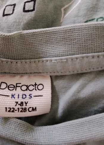 7 Yaş Beden gri Renk Erkek Çocuk yeşil Baskılı Kısa Kollu Pijama Takımı