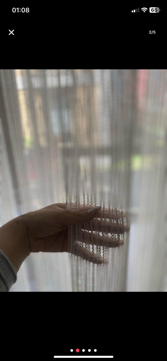 Bohem İşlemeli Beyaz Gri Tül Perde - Görsel 3