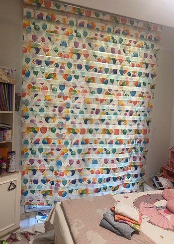 Bohem Çok Renkli Balon Desenli Tül Perde - Görsel 2