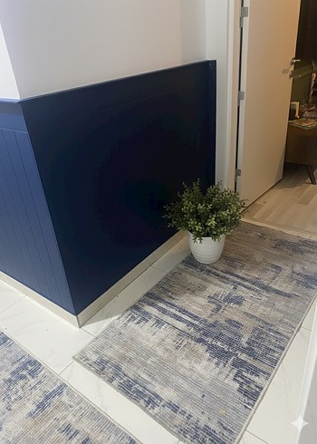 Modern Klasik Lacivert Gri Desenli Halı kilim - Görsel 2