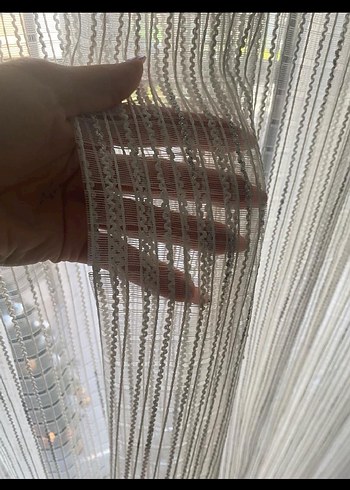 İşlemeli Beyaz Bohem Tül Perde - Görsel 4