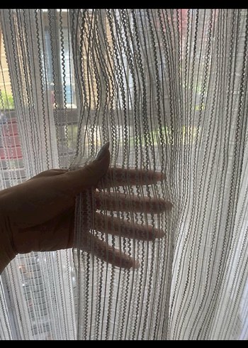 İşlemeli Beyaz Bohem Tül Perde - Görsel 3