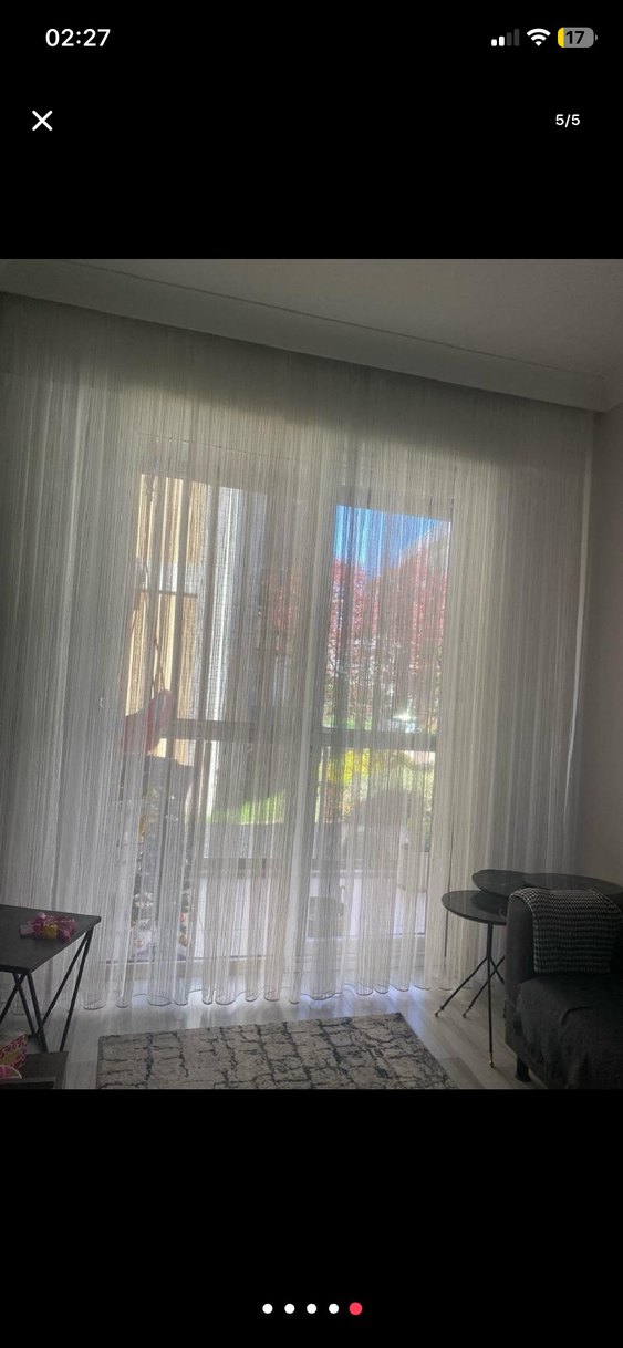 İşlemeli Beyaz Bohem Tül Perde - Görsel 5