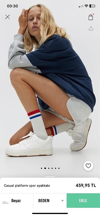 Pull and Bear Beyaz ayakkabı