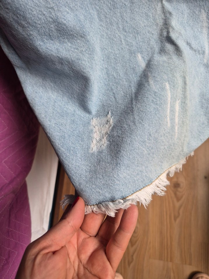 Kadın Mavi Kot Mini Tulum - Görsel 3