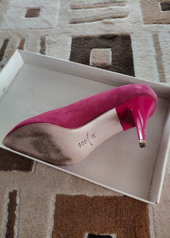 Fuşya Süet Stiletto Kadın Ayakkabı - Görsel 4