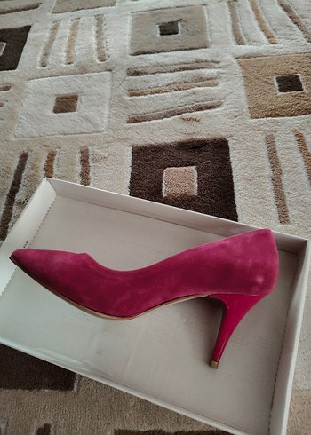 Fuşya Süet Stiletto Kadın Ayakkabı - Görsel 3