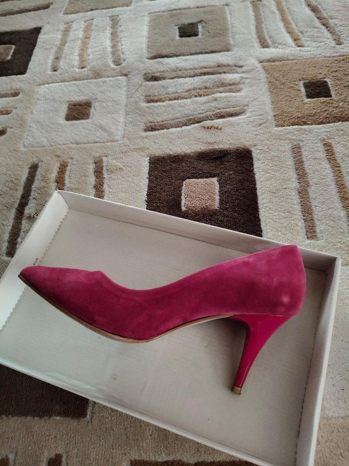 Fuşya Süet Stiletto Kadın Ayakkabı - Görsel 3