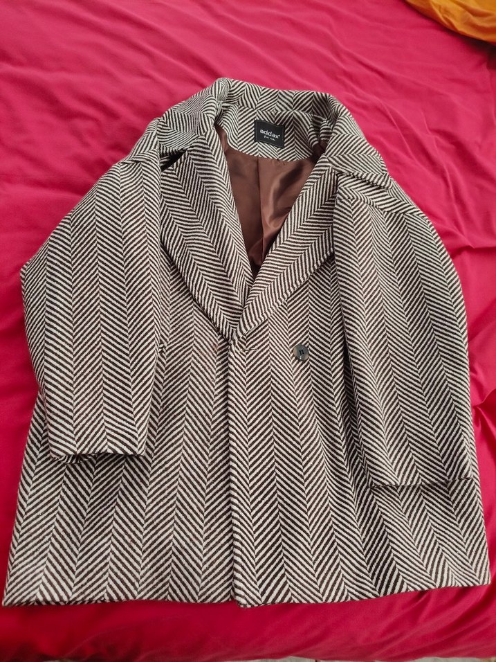 Addax Zebra Desenli Uzun Kadın Kaban - Görsel 2