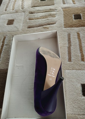 Mor Süet Stiletto Kadın Ayakkabı - Görsel 4