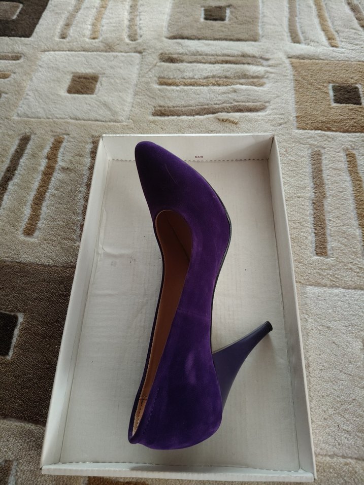 Mor Süet Stiletto Kadın Ayakkabı - Görsel 2