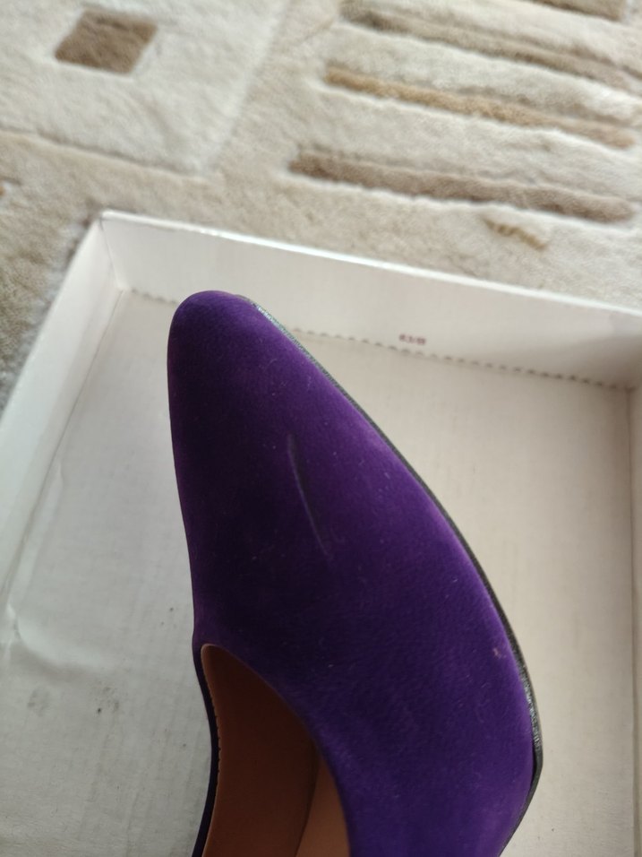 Mor Süet Stiletto Kadın Ayakkabı - Görsel 3