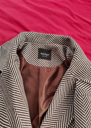 addax Zebra Desenli Uzun Kadın Kaban - Görsel 3