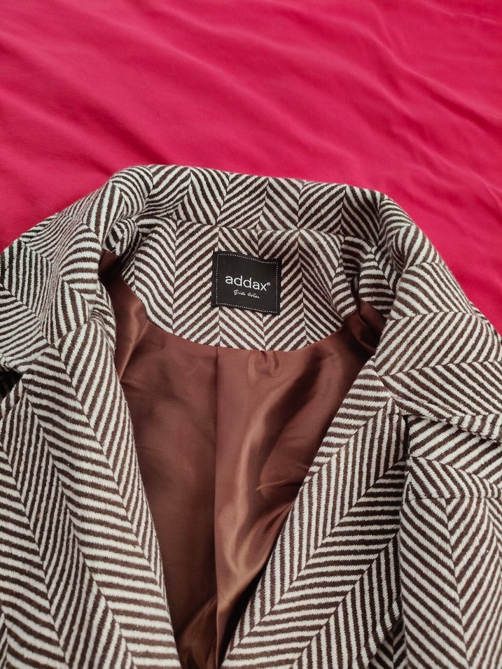 addax Zebra Desenli Uzun Kadın Kaban - Görsel 3