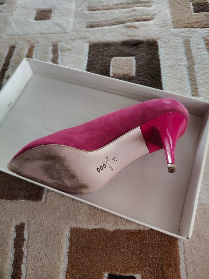 Fuşya Süet Stiletto Kadın Ayakkabı - Görsel 4