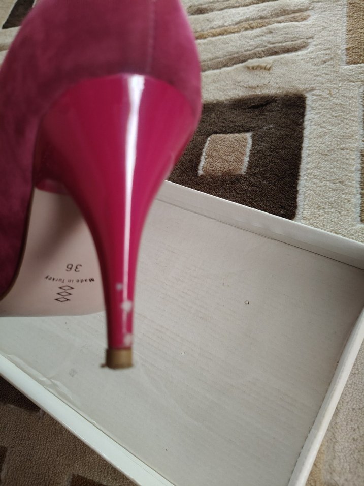 Fuşya Süet Stiletto Kadın Ayakkabı - Görsel 5