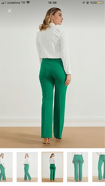 Diğer Yeşil İspanyol paça pantolon