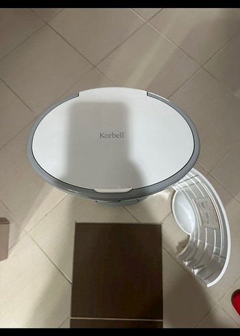 Korbell Beyaz Gri bebek bezi çöp kovası