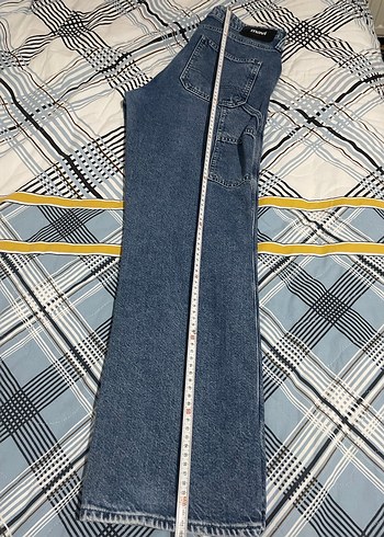 Mavi Baggy kot Pantolon loose - Görsel 5