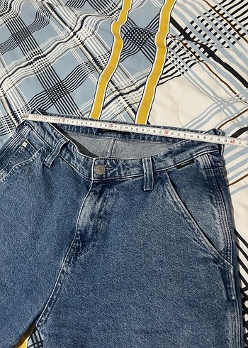 Mavi Baggy kot Pantolon loose - Görsel 3