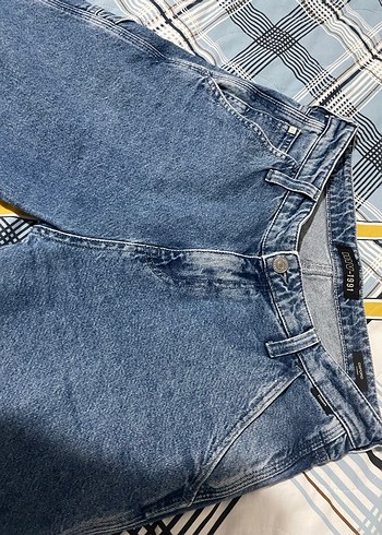 Mavi Baggy kot Pantolon loose - Görsel 2