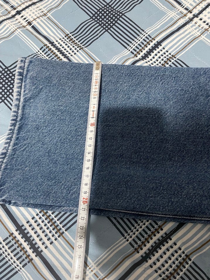 Mavi Baggy kot Pantolon loose - Görsel 4