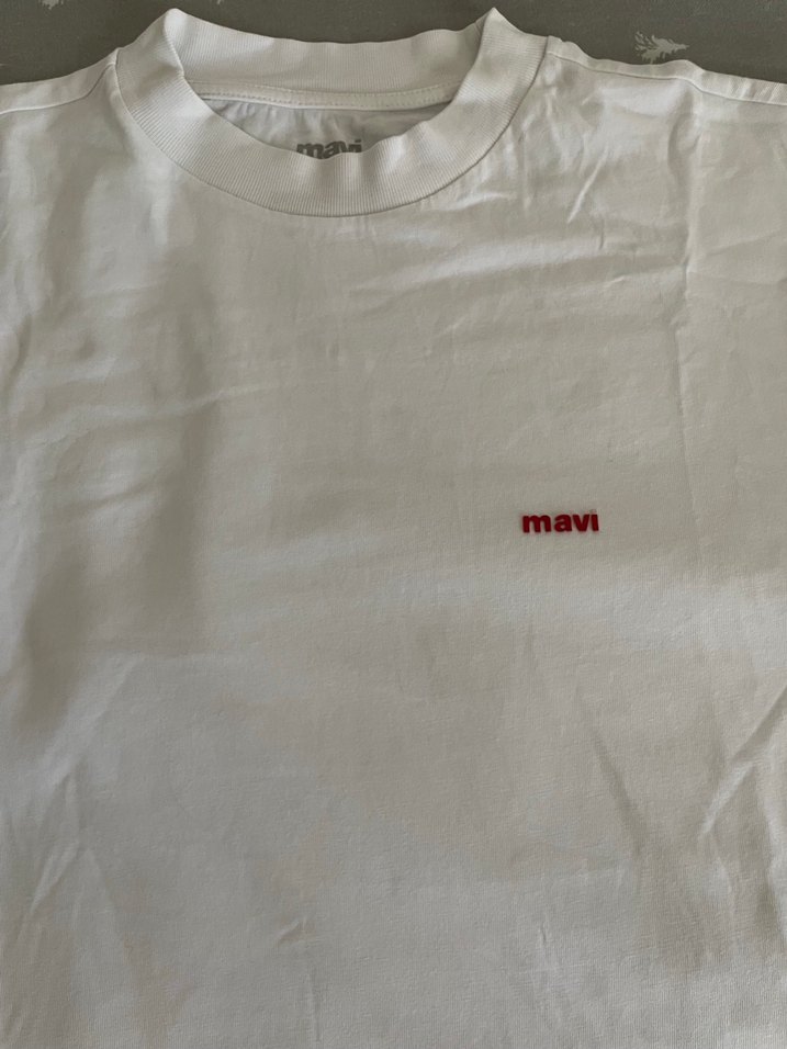 Beyaz Kısa Kollu Erkek Mavi Tişört - Görsel 3