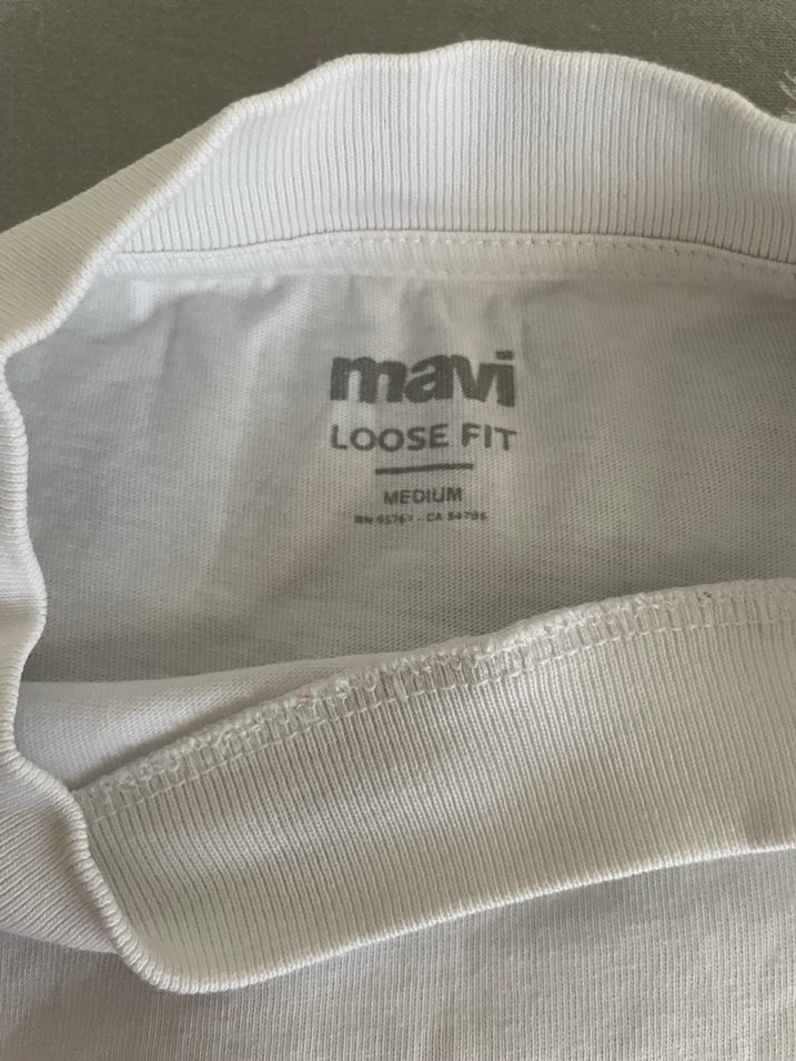 Beyaz Kısa Kollu Erkek Mavi Tişört - Görsel 2