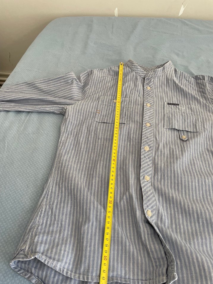 Erkek Gri Keten uzun Kollu Gömlek - Görsel 4