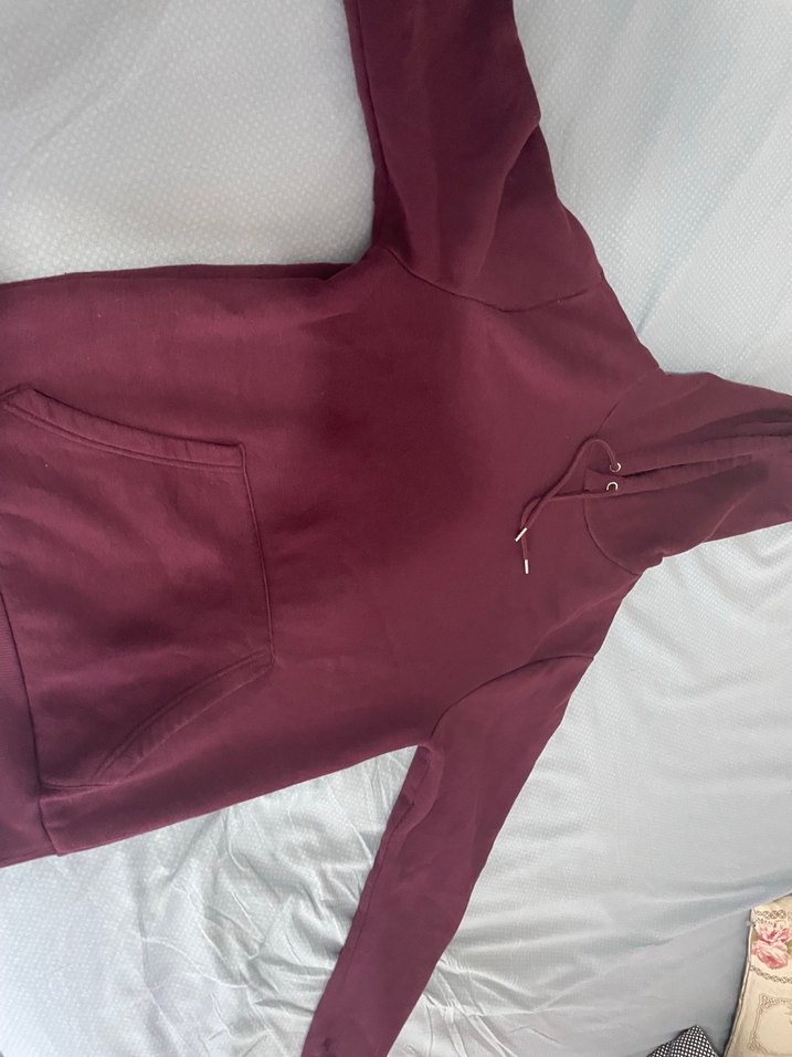 Mor Kapüşonlu Sweatshirt - Görsel 2