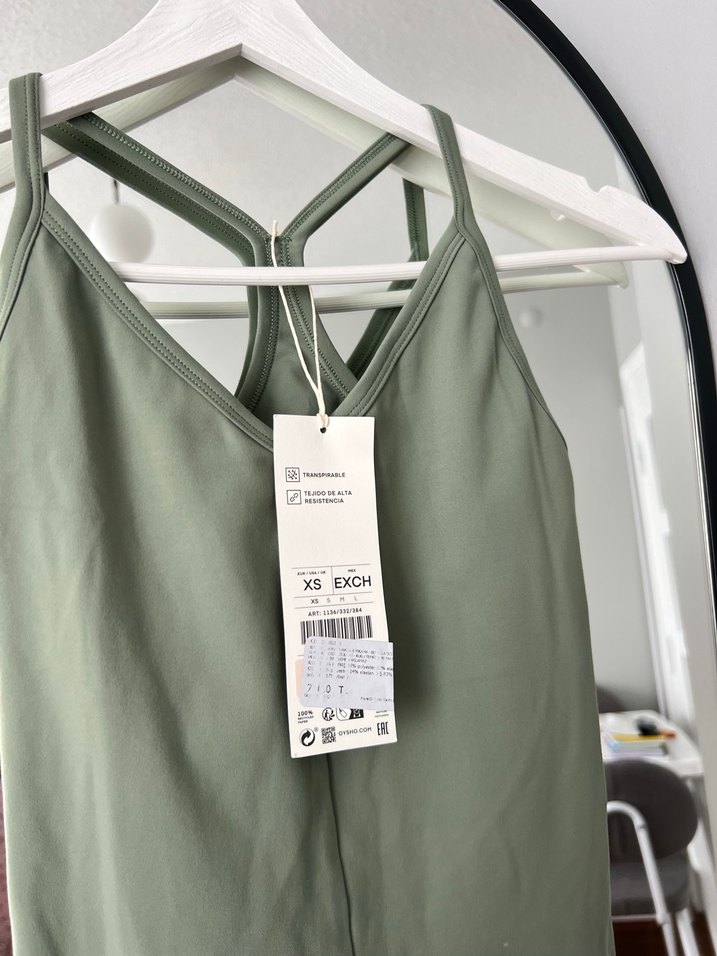 Kadın Haki Midi Kolsuz V Yakalı Tulum - Görsel 2