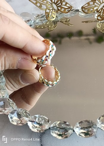 Beden BEYAZ ŞIK (RENKLİ TAŞLI) YÜZÜK