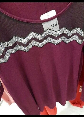 xl Beden MÜRDÜM OVERSİZE TÜL VE PUL DETAYLI BLUZ