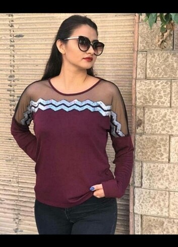 Mango MÜRDÜM OVERSİZE TÜL VE PUL DETAYLI BLUZ