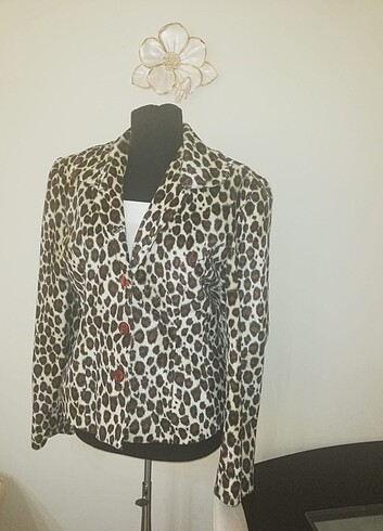 Koton LEOPAR DESEN ŞIK BLAZER/CEKET