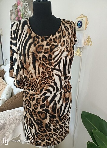 Afrodit AFRODİT LEOPAR DESENLİ TARZ ELBİSE