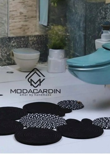 Jüt Hasır Modern Klozet Önü Paspası Siyah - Görsel 3