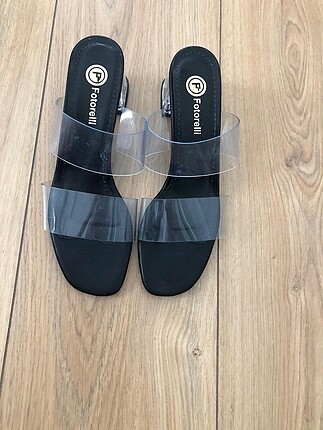 Zara Şeffaf bant topuklu ayakkabı topuklu terlik