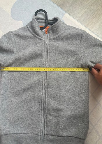 Gri Erkek Çocuk Fermuarlı Polar Ceket - Görsel 3