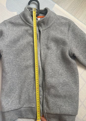 Gri Erkek Çocuk Fermuarlı Polar Ceket - Görsel 2