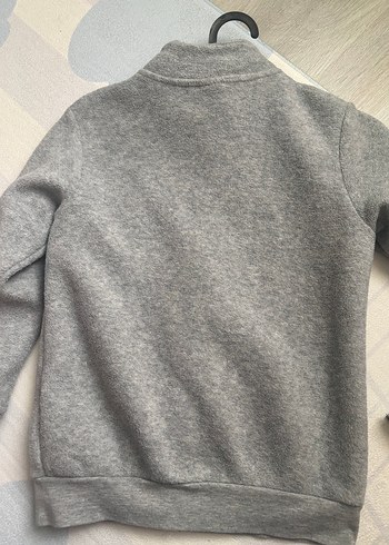 Gri Erkek Çocuk Fermuarlı Polar Ceket - Görsel 4