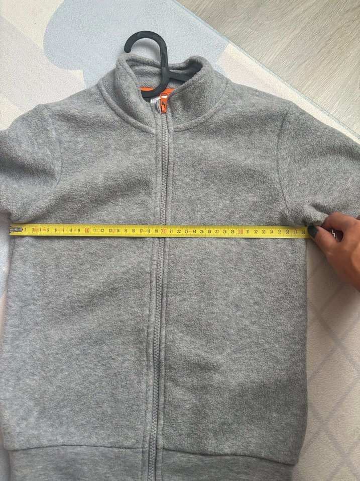 Gri Erkek Çocuk Fermuarlı Polar Ceket - Görsel 3