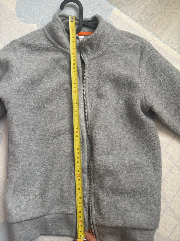 Gri Erkek Çocuk Fermuarlı Polar Ceket - Görsel 2