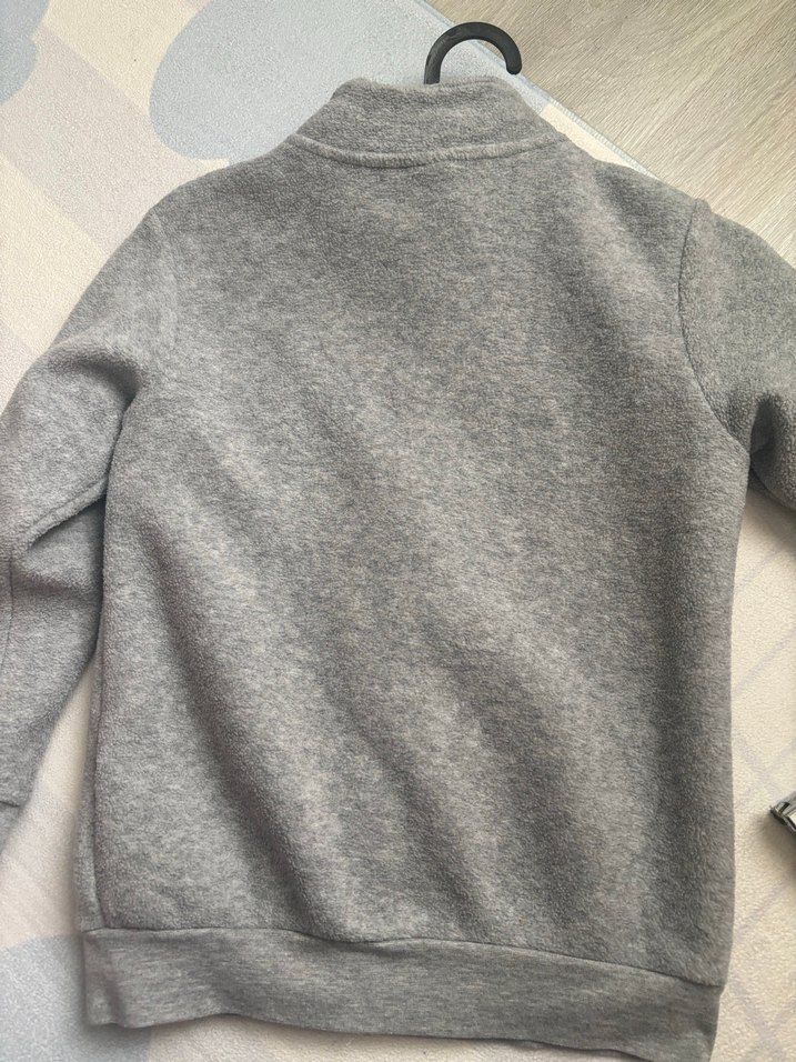 Gri Erkek Çocuk Fermuarlı Polar Ceket - Görsel 4