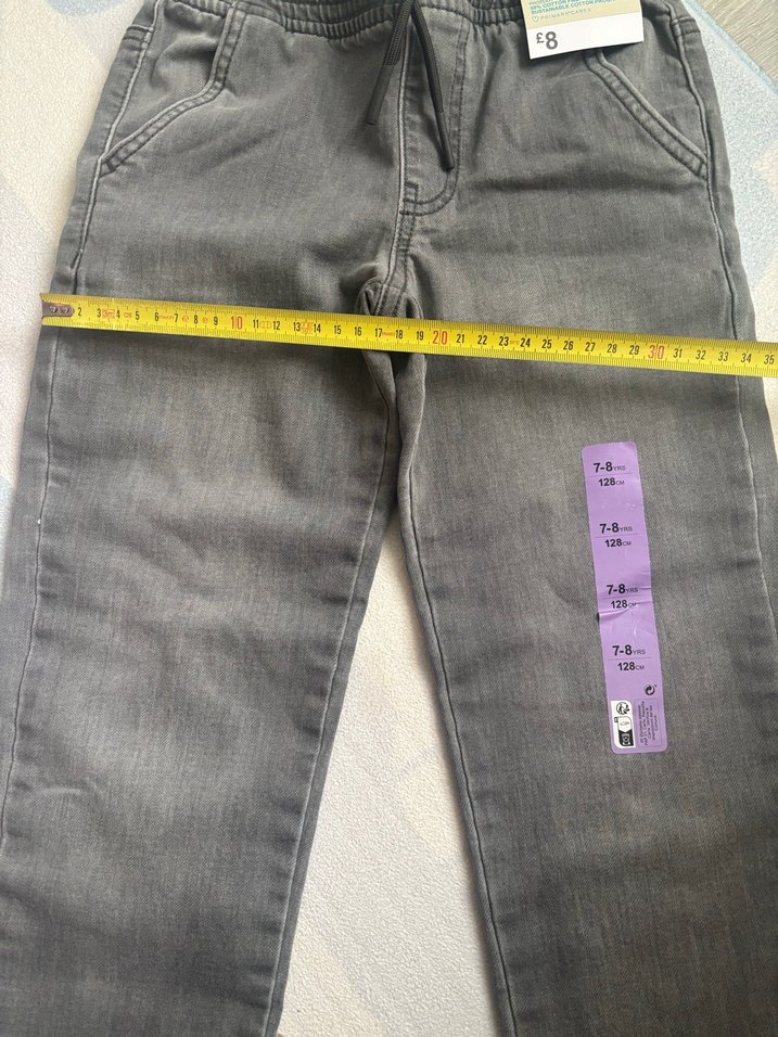 Erkek Çocuk Gri Elastik Bel Denim Pantolon - Görsel 4